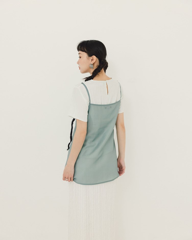 霧面壓皺紋理短袖上衣