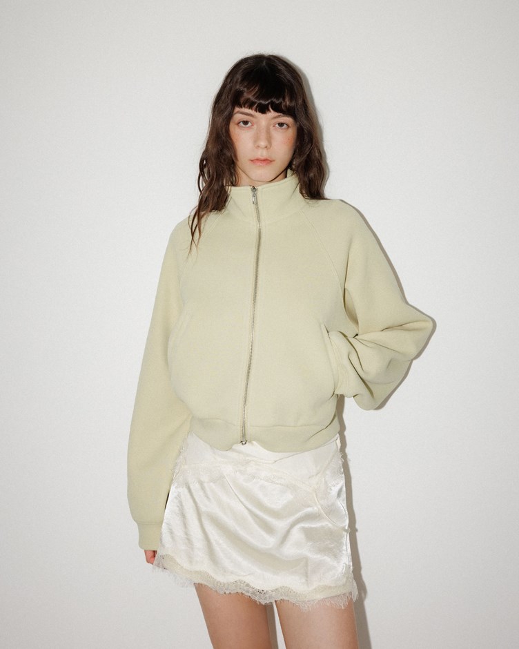 POLO立領雙拉鍊澎袖外套