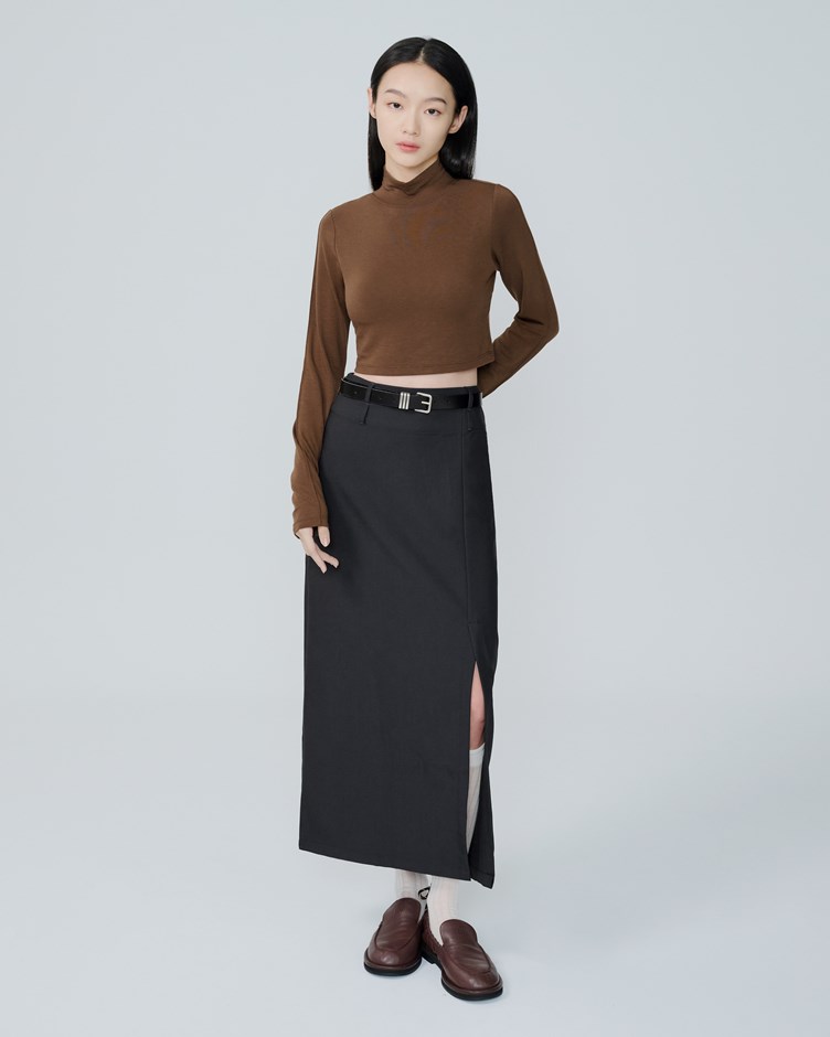 修身單衩直筒西裝裙2.0