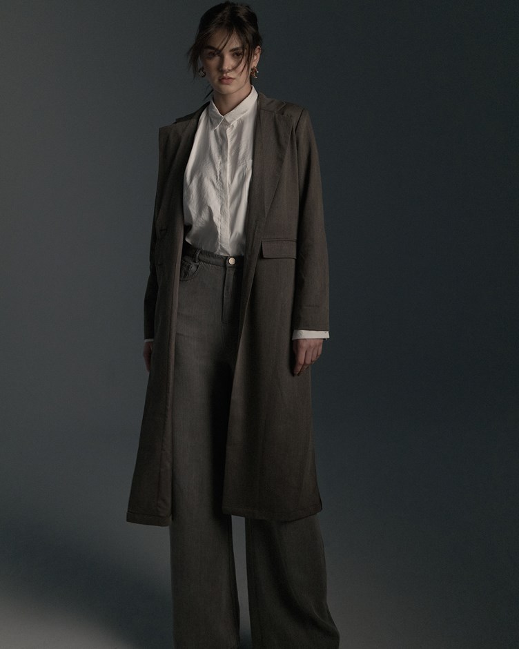 都會質感長版西裝外套