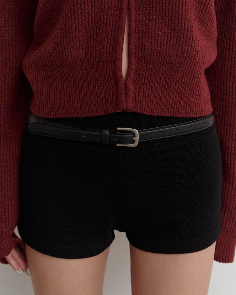 Classic Leather霧銀扣真皮皮帶