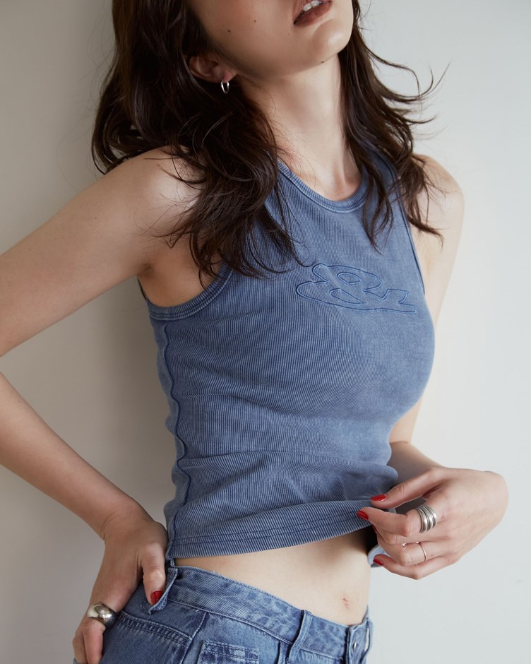 & IN THING水洗刺繡削肩BRA TOP