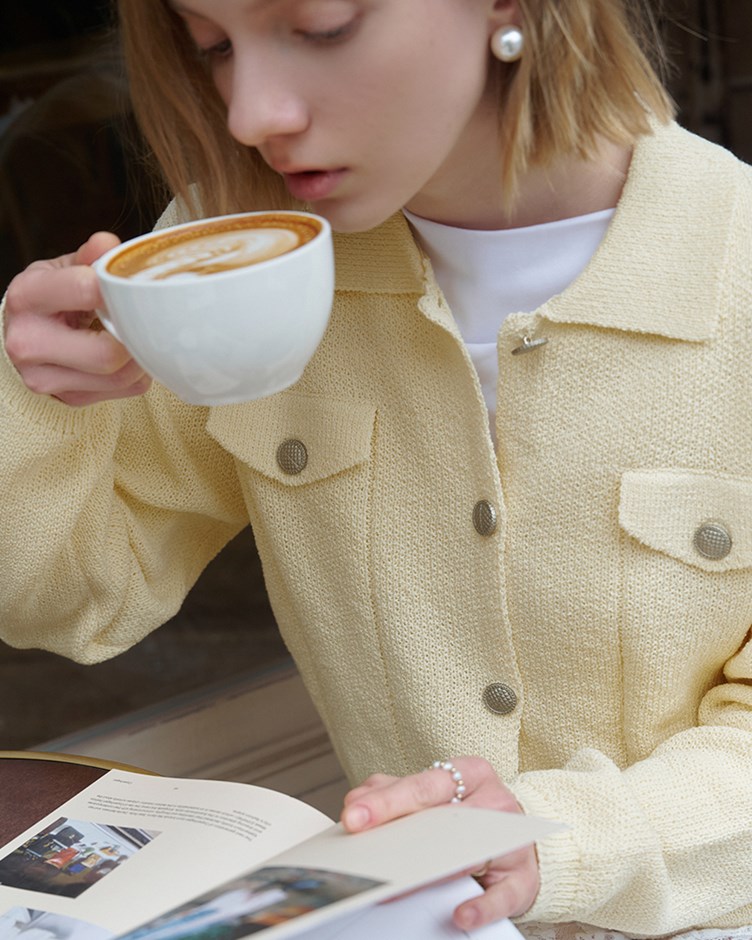 翻領開釦針織外套