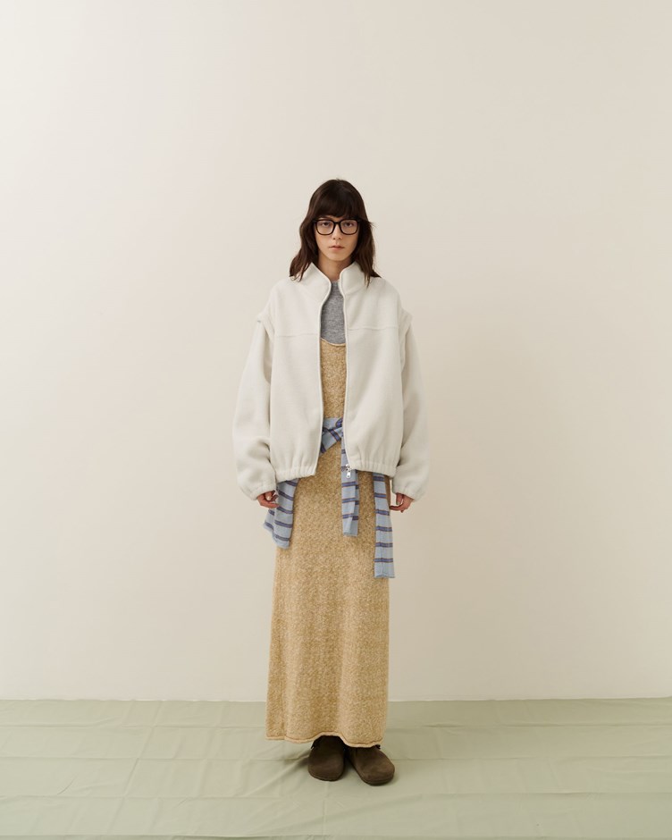 立領毛絨可拆式背心外套