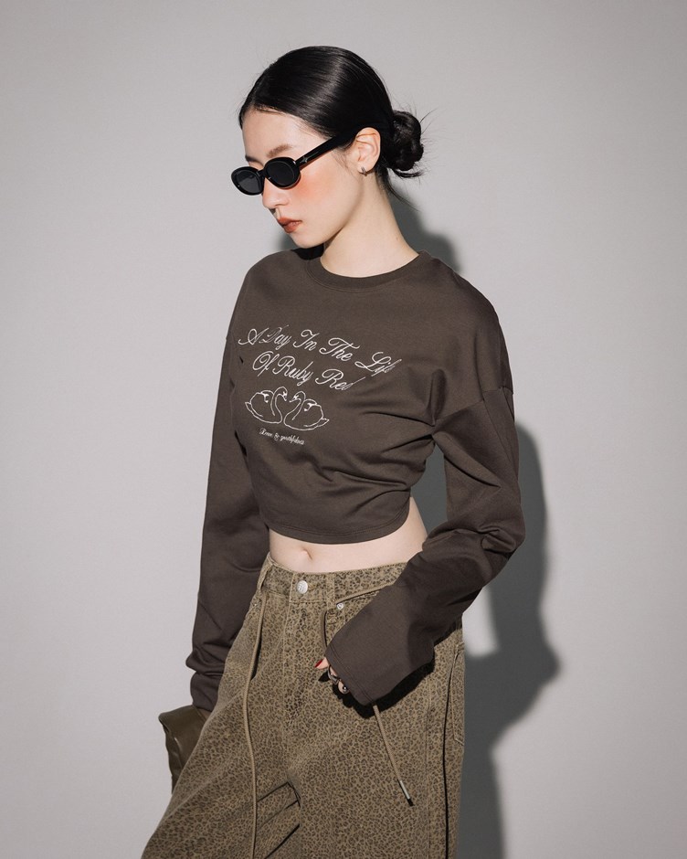 MIT 舒適標語刺繡TEE