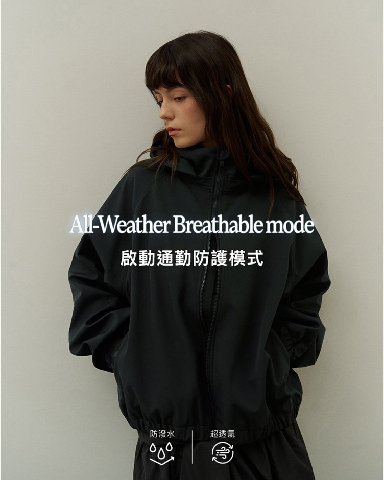 品牌LOGO防風雨可拆連帽外套