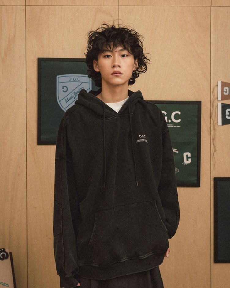 GGC洗舊感標語連帽大學TEE(unisex)(金針菇&黃大謙聯名款)