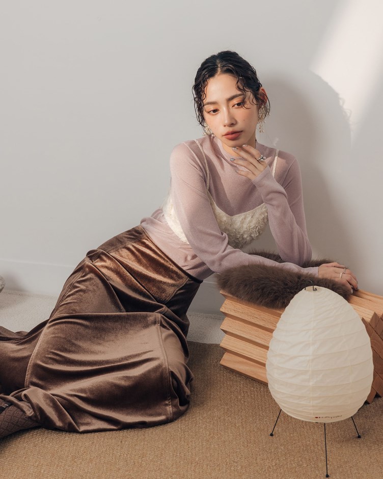 細閃小高領針織上衣