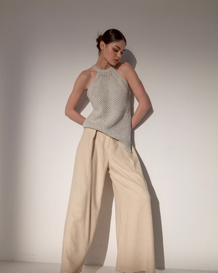 Linen Pleated Trousers