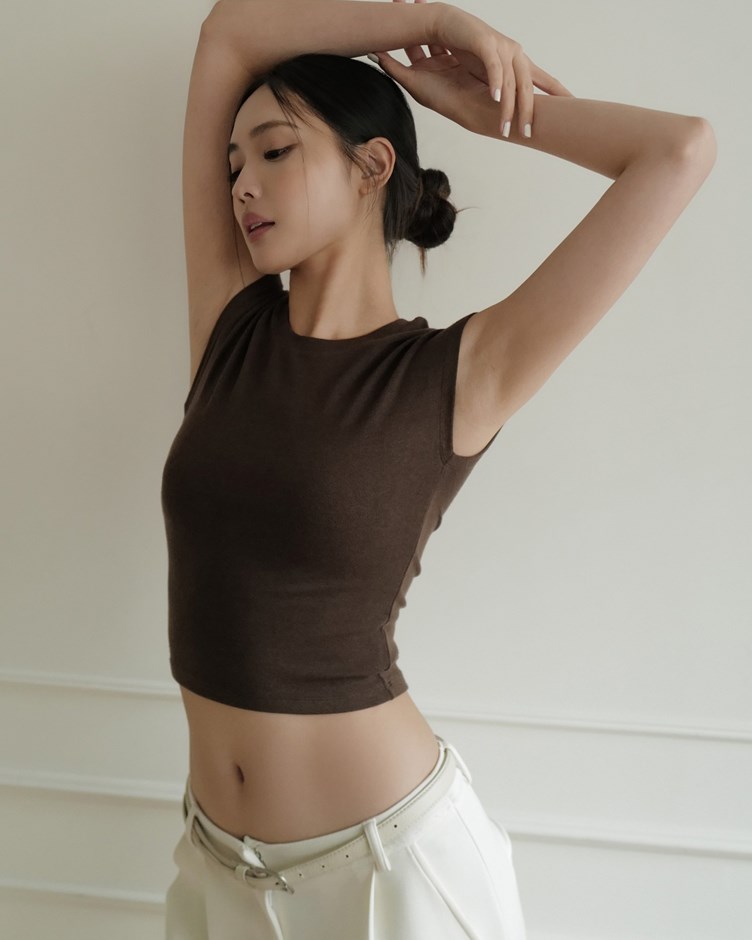 慕斯柔彈連袖短TEE(長版)