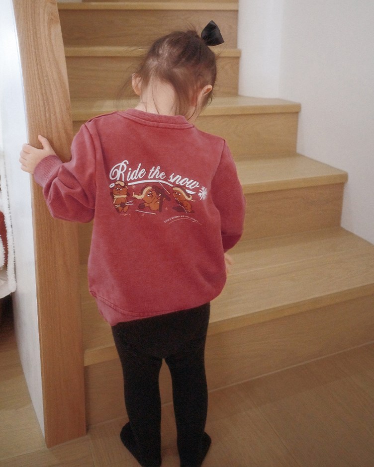 (預購預計1週內出貨)Bobby&Bella滑雪熊熊印刷衛衣(童)