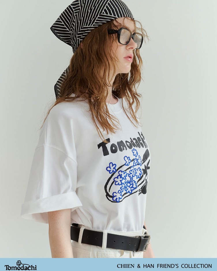 Tomodachi爆米花厚磅泡泡感印花TEE(unisex)(阿翰聯名款)