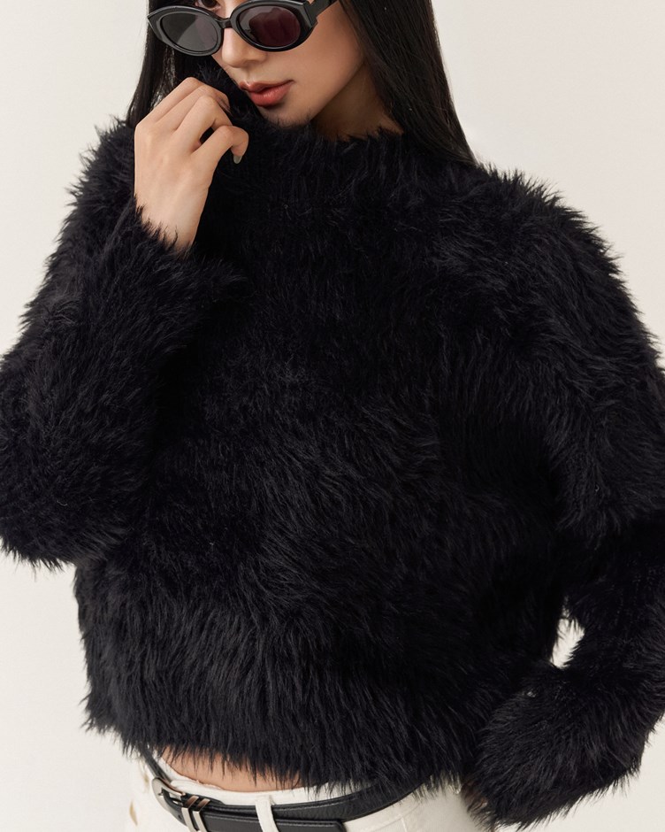 親膚仿貂毛針織上衣