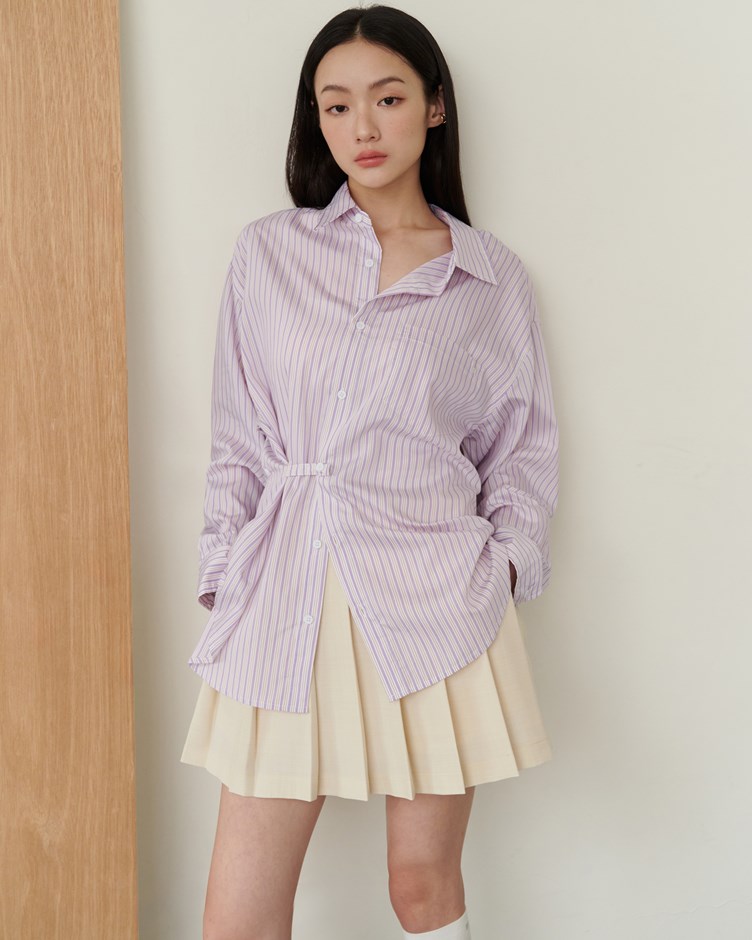 多穿法條紋寬版襯衫