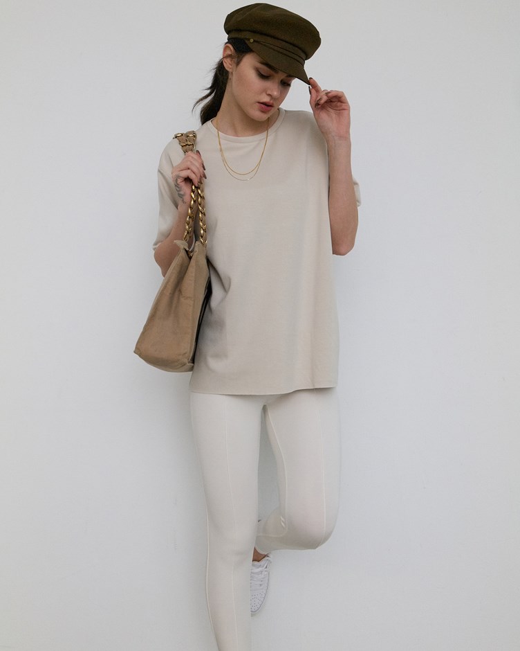 輕盈人造絲｜立體車線彈性修身長褲