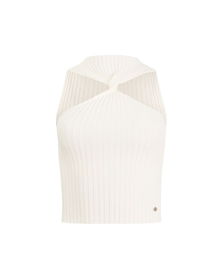 distortion knitting tank top