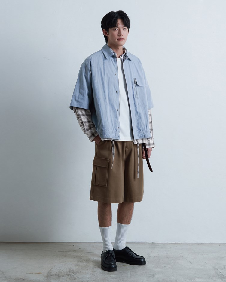 斜紋棉質多口袋短褲