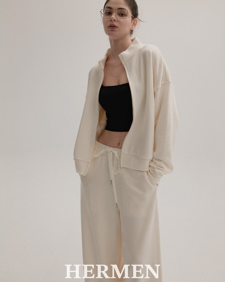 極簡空氣 Unisex 日常套裝- 雙向拉鍊外套