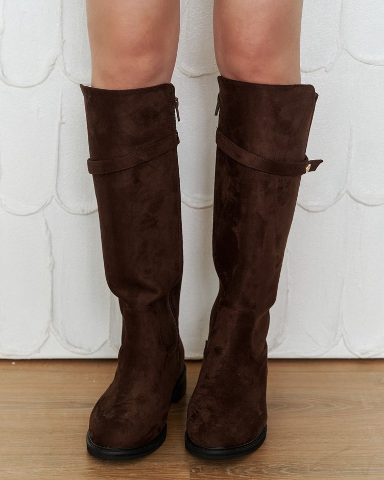 百搭麂皮騎士長靴(版型偏小)