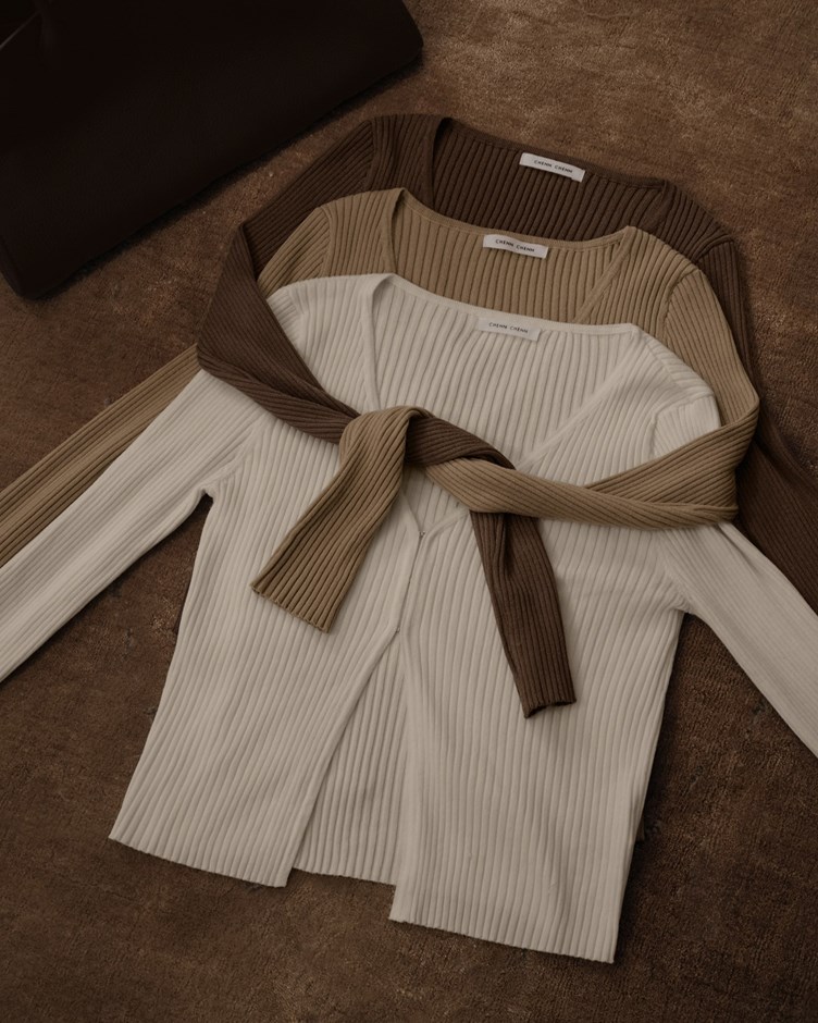 V領鉤釦針織開衫