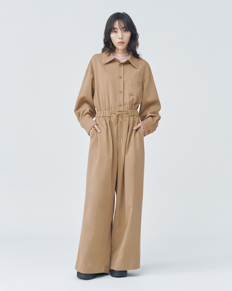 刺繡花邊連身褲