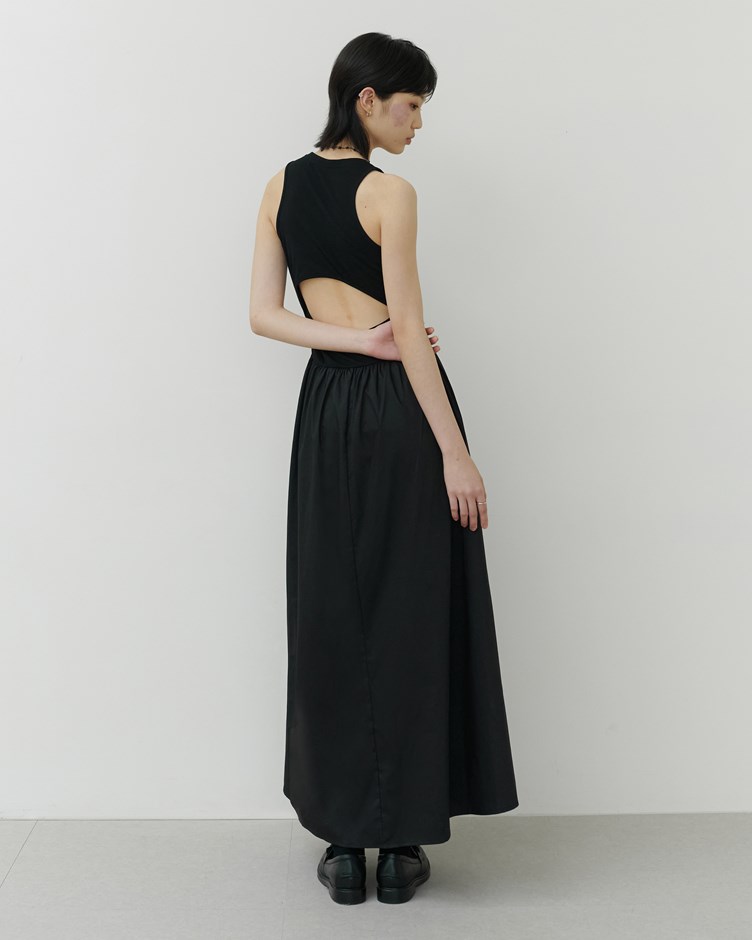 圓弧美背長洋裝