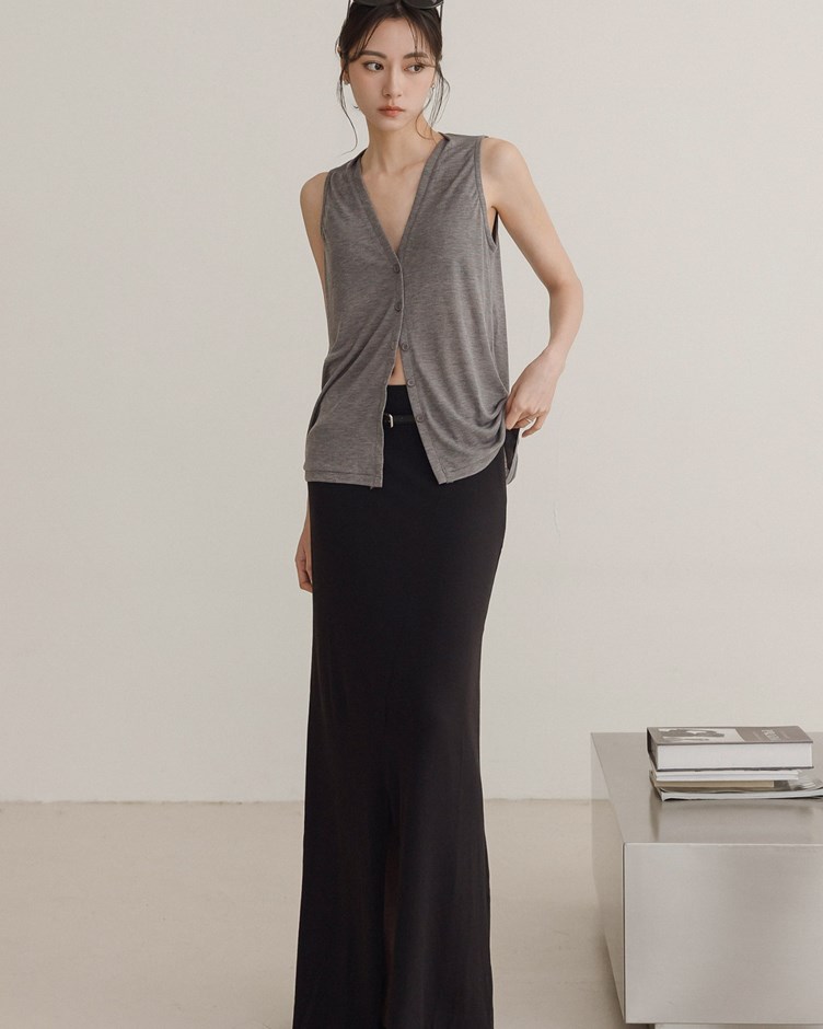 裸感天絲面膜排釦背心