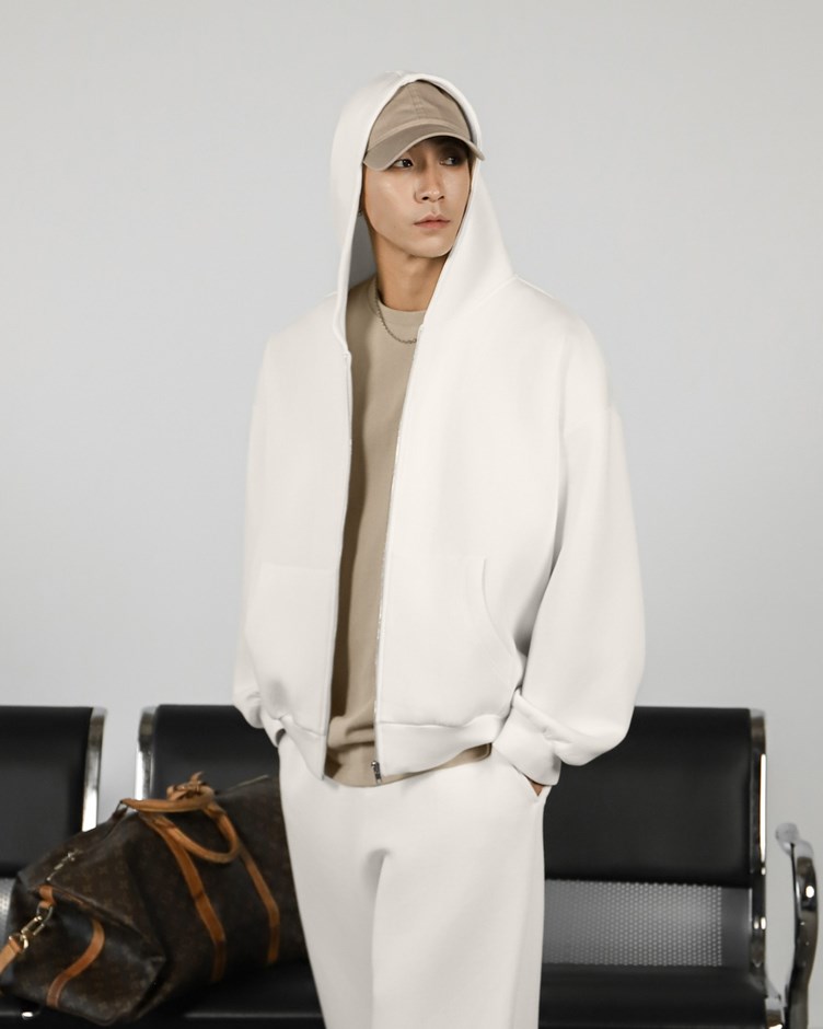 輕氧棉寬鬆連帽外套(UNISEX)
