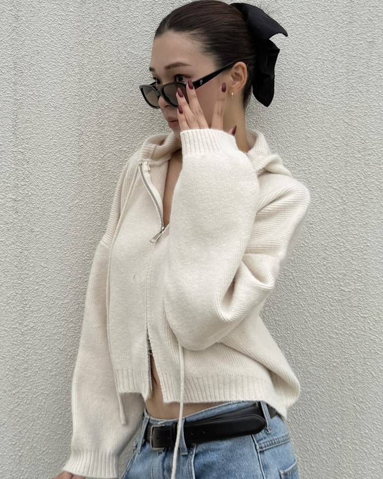 29 毛感連帽針織上衣