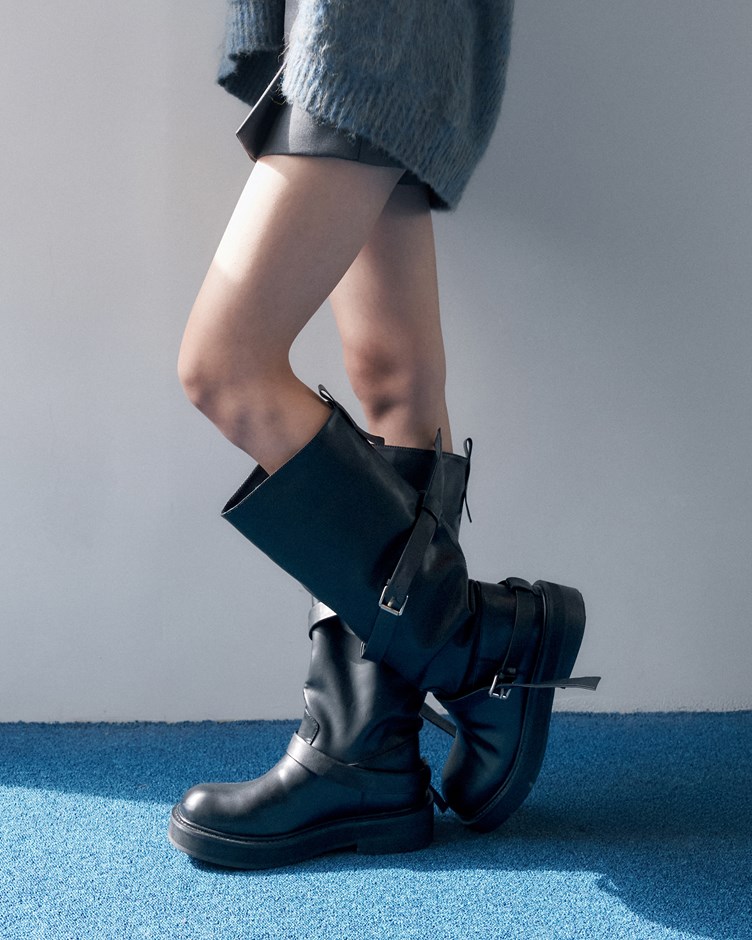 多穿法仿舊騎士長靴 ( 軟皮堆堆靴 )