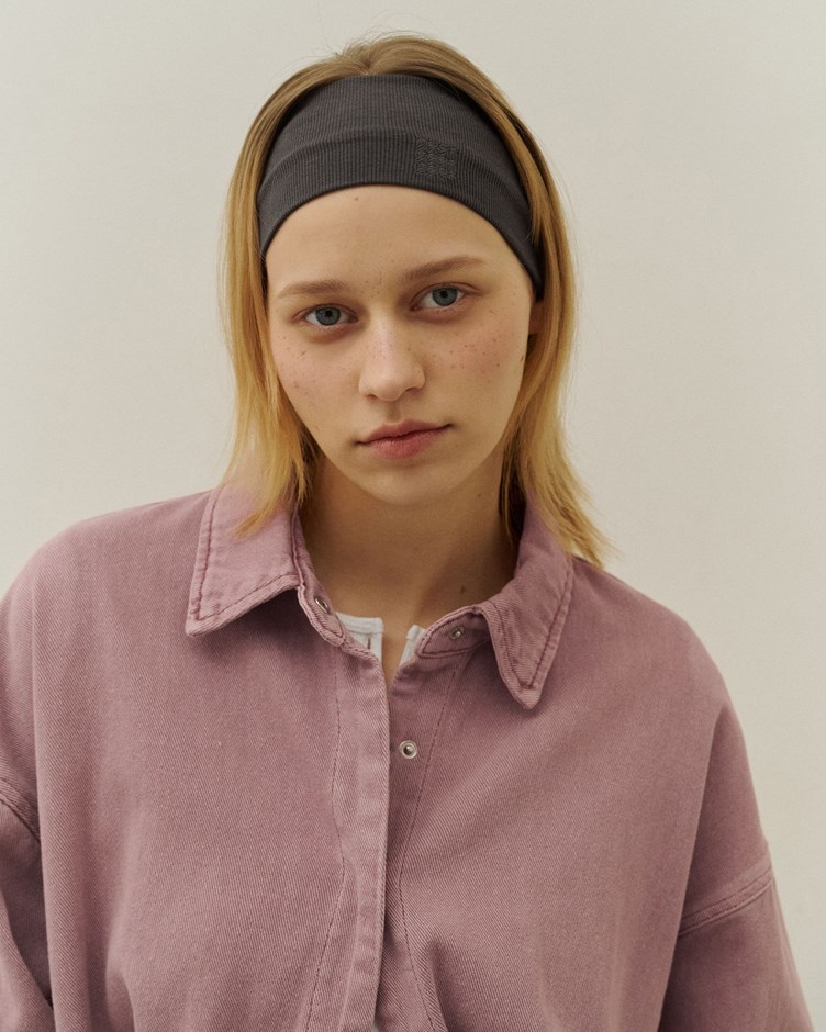 品牌LOGO刺繡彈性羅紋髮帶