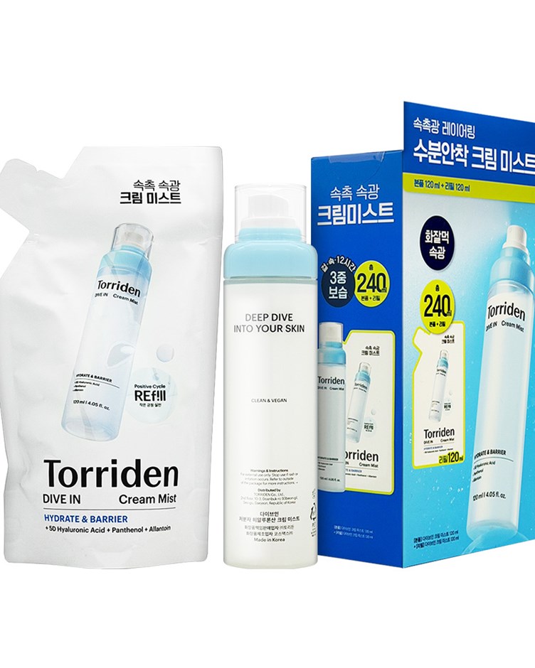 Torriden 玻尿酸保濕乳霜噴霧 120ml+120ml 補充包