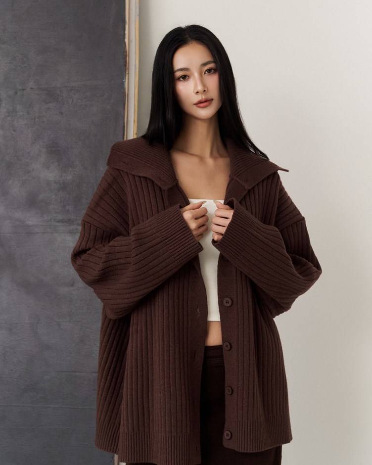 高領排釦可開襟兩穿毛衣