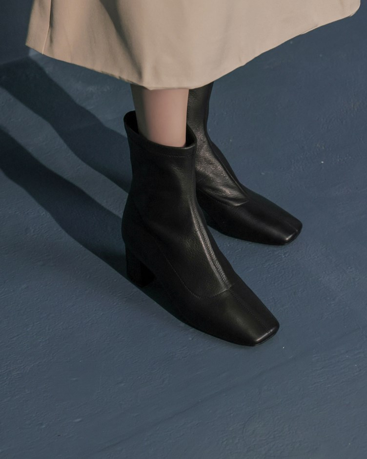 NO216 法式浪漫-細緻植鞣羊皮貼腳高筒粗跟靴