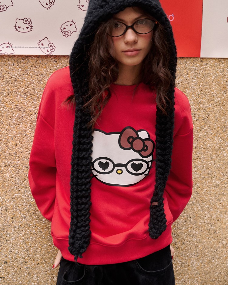 HELLO KITTY 大臉造型大學TEE