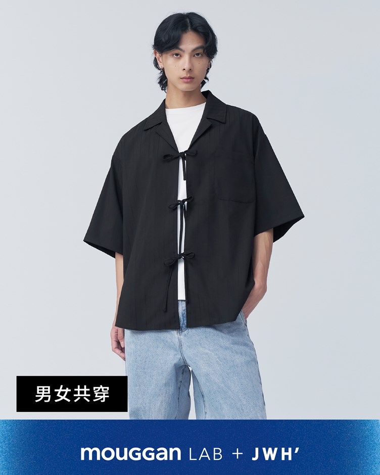 LAB+JWH綁帶中性短袖襯衫