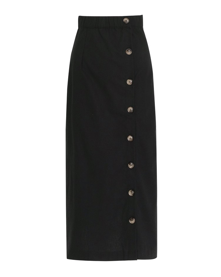side slit button skirt