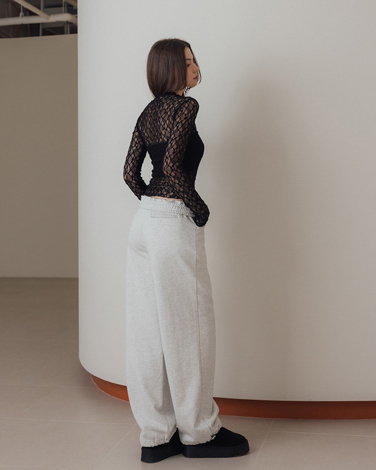 透膚立領蕾絲長袖(22)