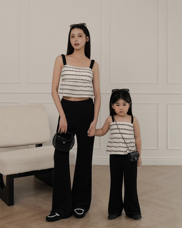 壓紋彈力長腿褲(KID)