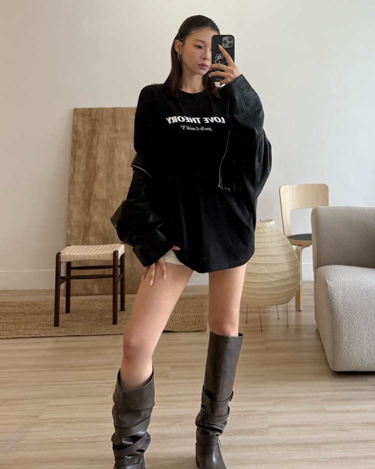 LOVE THEORY字母印花寬鬆TEE