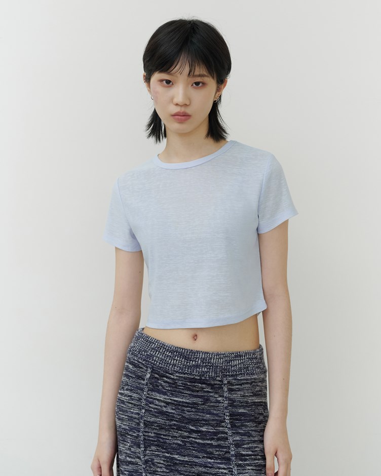 透膚紋理短版TEE