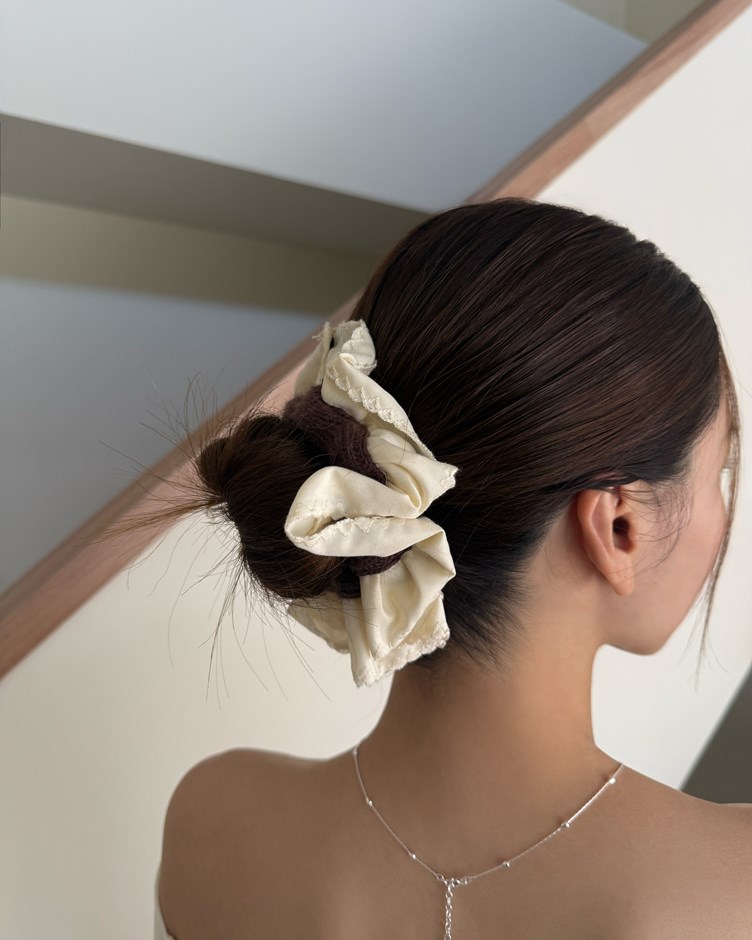 針織拼接波浪大腸圈