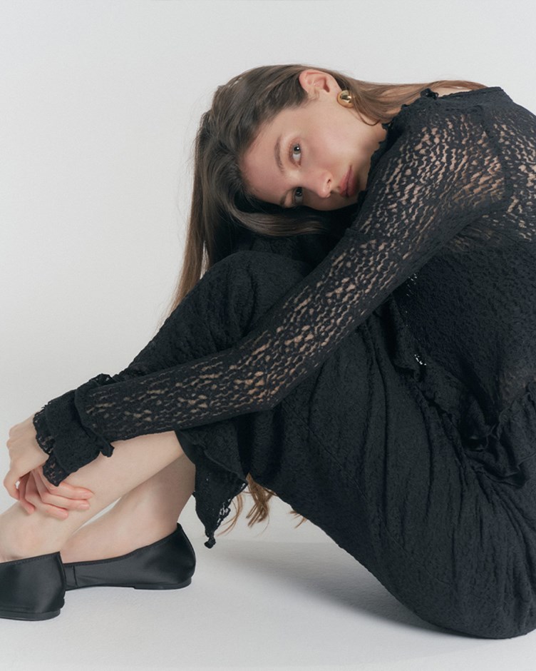 蕾絲針織綁帶外罩