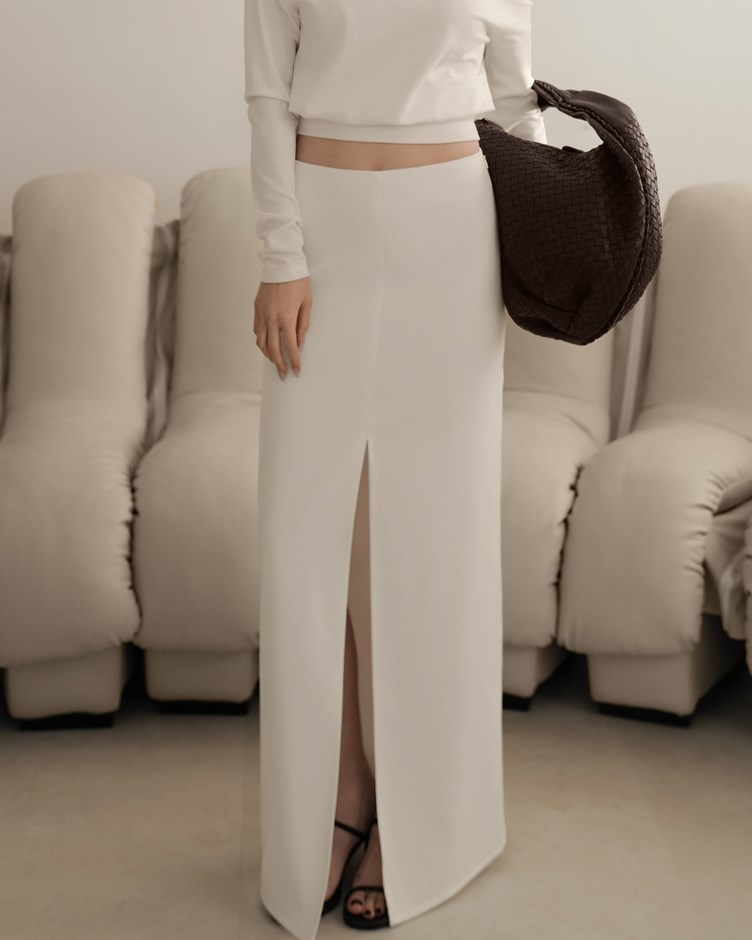 2WAY開岔西裝長裙