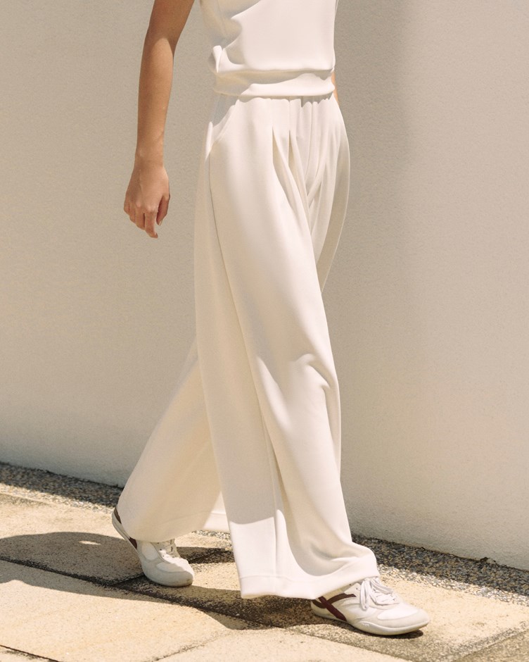 【MIT】漂浮棉 – 收小腹寬版腰頭舒適闊腿長褲