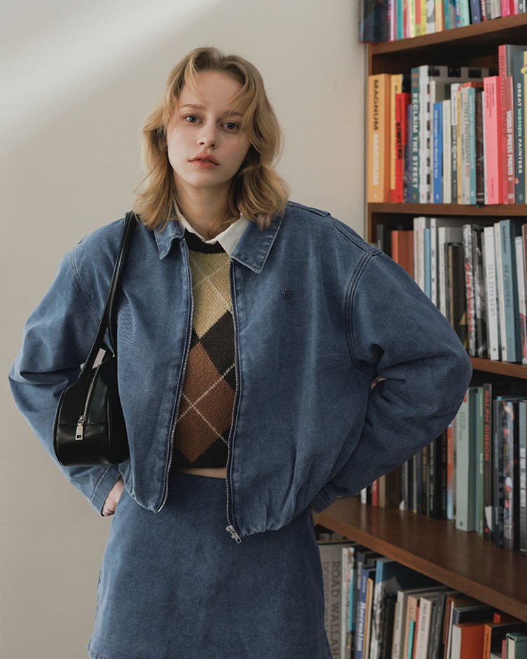 厚磅水洗牛仔拉鍊外套(22)