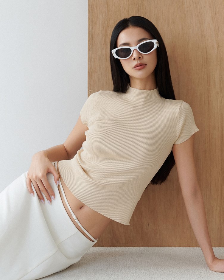 小高領羅紋針織上衣