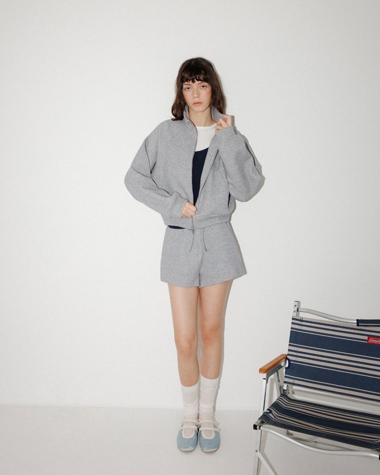 POLO立領雙拉鍊澎袖外套