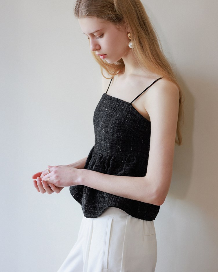 小香風細閃細肩帶背心