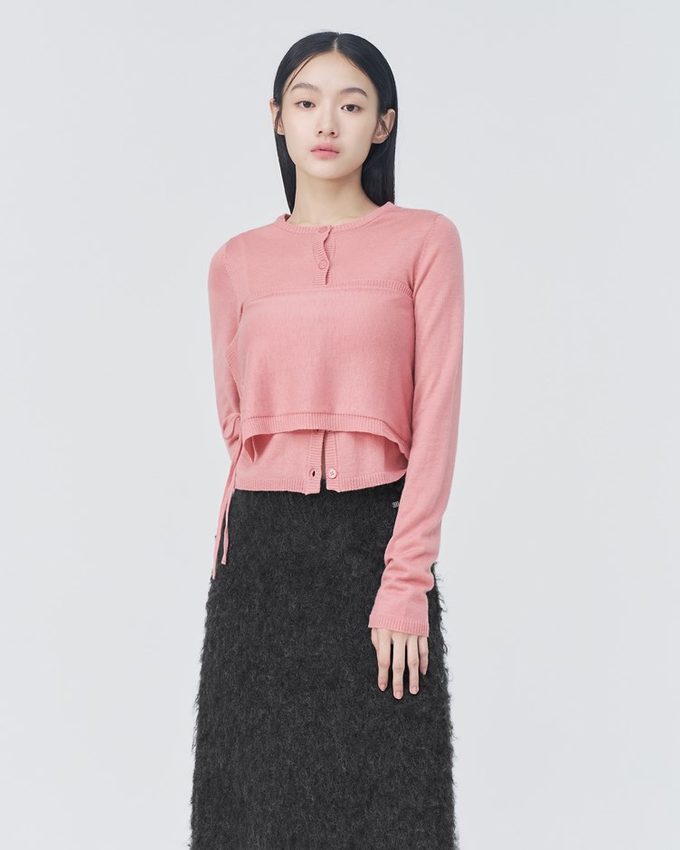 親膚羊毛混紡細針織開襟衫